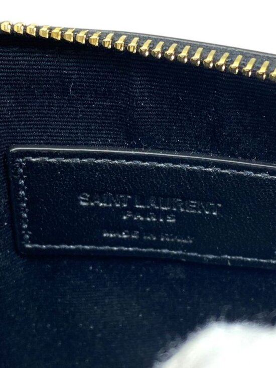 Saint Laurent Paris Chain Pochette Pouch Clutch Leather Gold Black Sophisticatio main image 2